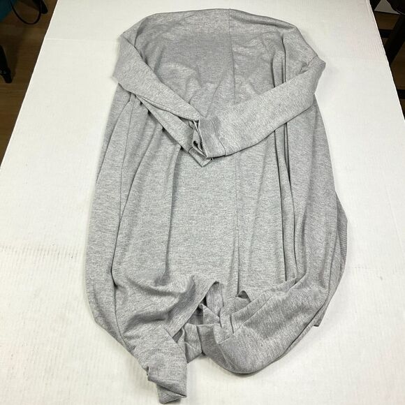1.State Long Cardigan Gray Draped Front Long Sleeve Knit Sweater Plus Size 1X - Picture 9 of 10